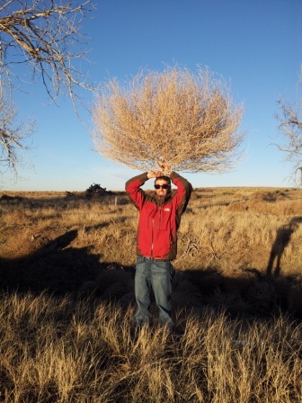 David + Super Sized Tumbleweed, Rocky Mountain Arsenal National Wildlife Refuge