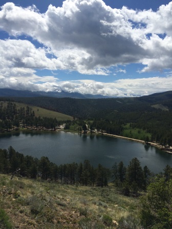 view of ohaver lake from above salida colorado